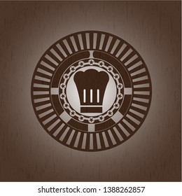 chef hat icon inside wooden signboards