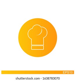 chef hat icon inside a yellow circle.vector illustration