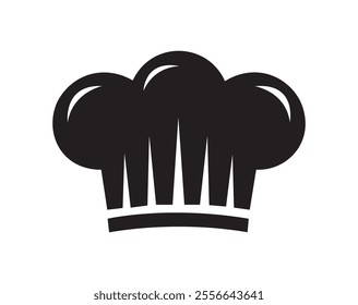 Chef hat icon isolated. Kitchen chef hat vector flat design. Chef hat silhouette. Chef hat logo. vector illustration.