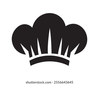 Chef hat icon isolated. Kitchen chef hat vector flat design. Chef hat silhouette. Chef hat logo. vector illustration.