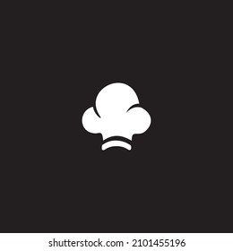 Icono de sombrero de chef aislado en gráfico de vectores negro y blanco