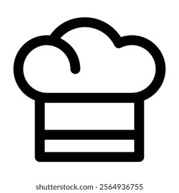 Chef Hat Icon Isolated on Black and White Vector Graphic