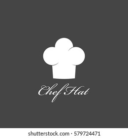 Chef hat icon isolated on dark background. Clothing cook in flat style. Vector Illustration
