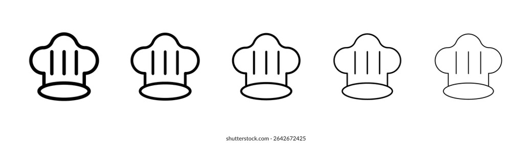chef hat icon isolated vector on white background set