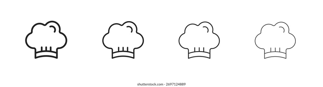 Chef hat icon line design. thin line vector icon set.