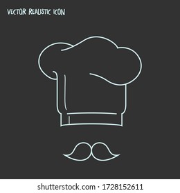 Elemento de línea de icono de sombrero de chef. Ilustración vectorial de la línea de iconos de sombrero chef aislado en fondo limpio para el diseño del logotipo de la aplicación móvil web.