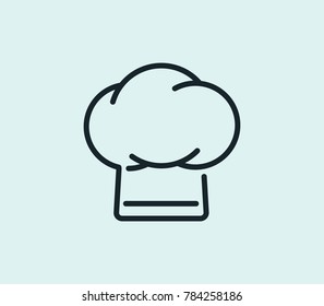 Chef hat icon line isolated on clean background. Kitchen clothes concept drawing icon line in modern style. Vector illustration for your web site mobile logo app UI design.