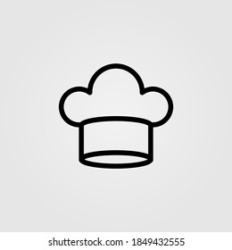 Icono de sombrero de chef en estilo de línea. Tapa de cocina, cocina, símbolo uniforme de cocina para el concepto web y móvil.