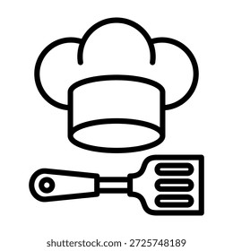 Chef Hat Icon Line Style Vector Illustration