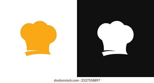 Chef hat icon logo background cook wear flat vector design isolated