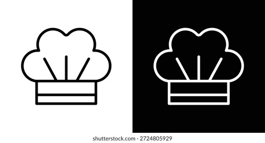 Chef hat icon logo concept in strokes