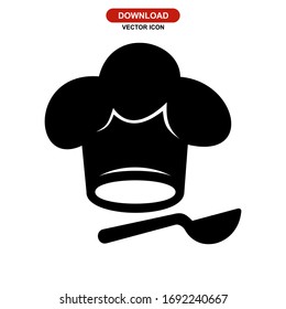 chef hat icon or logo isolated sign symbol vector illustration - high quality black style vector icons
