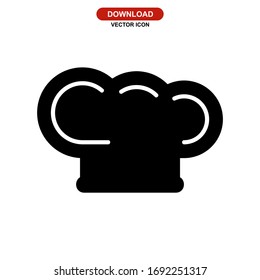 chef hat icon or logo isolated sign symbol vector illustration - high quality black style vector icons
