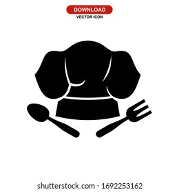 chef hat icon or logo isolated sign symbol vector illustration - high quality black style vector icons
