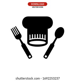 chef hat icon or logo isolated sign symbol vector illustration - high quality black style vector icons
