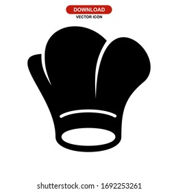 Küchenchef Hut Symbol oder Logo einzeln auf Zeichen Vektorgrafik - hochwertige Vektorsymbole in schwarzem Stil
