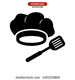 Icono de chef, logotipo, símbolo de signo aislado, ilustración vectorial; iconos vectoriales de estilo negro de alta calidad
