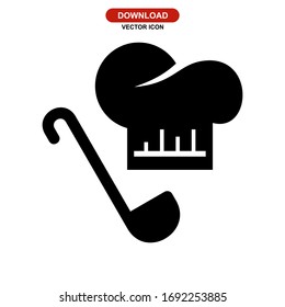 chef hat icon or logo isolated sign symbol vector illustration - high quality black style vector icons
