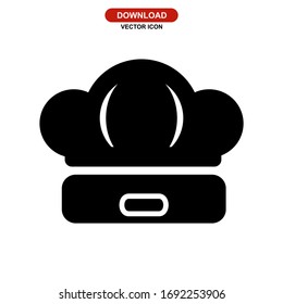 chef hat icon or logo isolated sign symbol vector illustration - high quality black style vector icons
