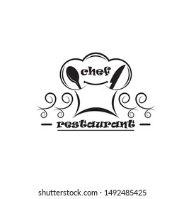 Chef hat icon logo template
