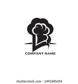 Chef hat icon logo template
