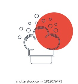 Chef hat icon. chef hat love, chef hat time icon with vector illustration and flat design. two color, circle background, black, white, color circle icon.