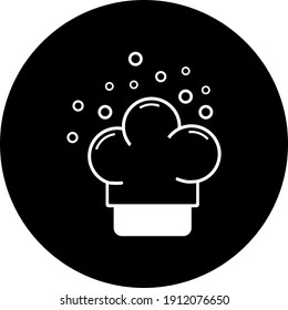 Chef hat icon. chef hat love, chef hat time icon with vector illustration and flat design. two color, circle background, black, white, color circle icon.