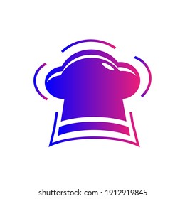 Chef hat icon. chef hat love, chef hat time icon with vector illustration and flat design. two color, circle background, black, white, color circle icon.