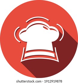 Chef hat icon. chef hat love, chef hat time icon with vector illustration and flat design. two color, circle background, black, white, color circle icon.