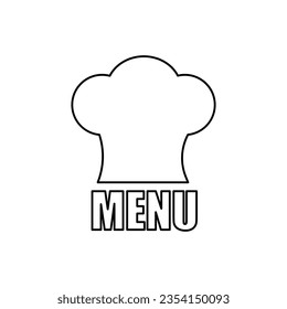 chef hat icon, menu on a white background, vector illustration