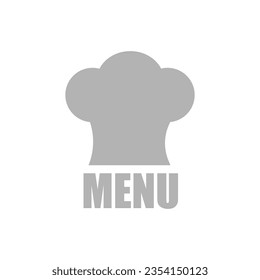 icono de sombrero chef, menú sobre fondo blanco, ilustración vectorial