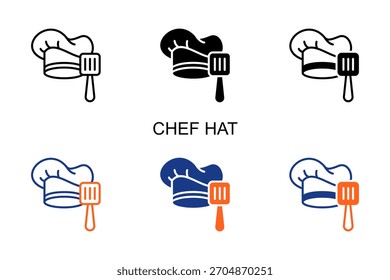 Chef Hut Symbol Multi Style Vektorgrafik