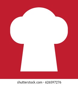 Chef hat icon on red background