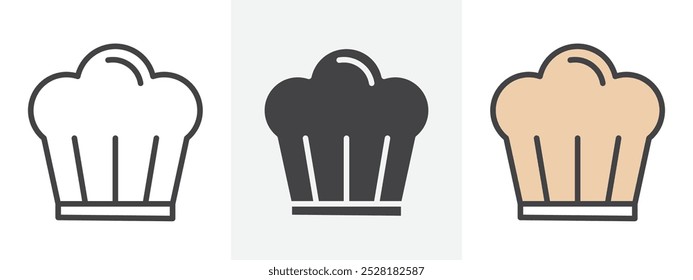 Chef hat icon Outline sign symbol set