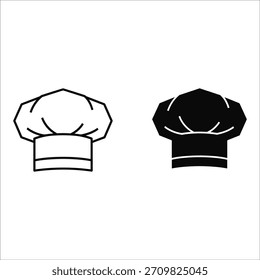 Chef Hat Ícone Contorno e Silhueta cozinhar toque blanche