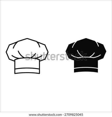 Chef Hat Icon Outline and Silhouette cooking hat toque blanche
