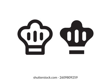 Chef hat icon in outline and solid style Vector