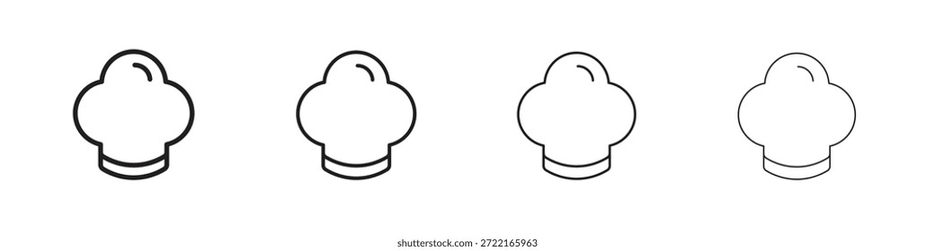 Icono de sombrero de chef esboza la tendencia de las versiones simples modernas