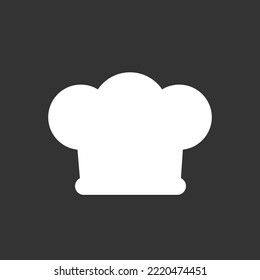 Chef hat icon, outline vector sign, isolated on black. Toque symbol, logo illustration.