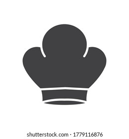 chef hat icon over white background, silhouette style, vector illustration