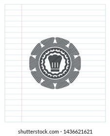 chef hat icon pencil draw. Vector Illustration. Detailed.