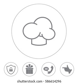 Chef hat icon. Restaurant menu 