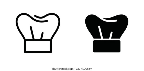 Chef hat icon. Restaurant sign and symbol. A chef's hat icon in line and flat style. Vector illustration