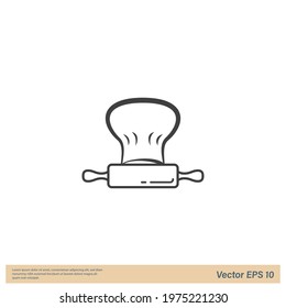 chef hat icon restaurant symbol logo template