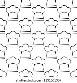 Chef Hat Icon Seamless Pattern, Chef Hat Vector Art Illustration