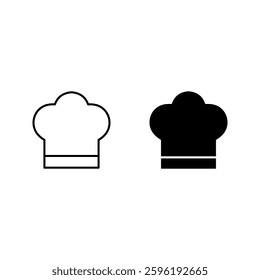 Chef hat icon set color editable