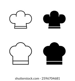 Chef hat icon set color editable
