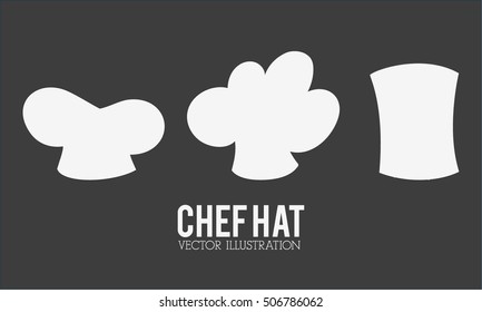 Chef hat icon set. Restaurant menu uniform and food theme. Vector illustration