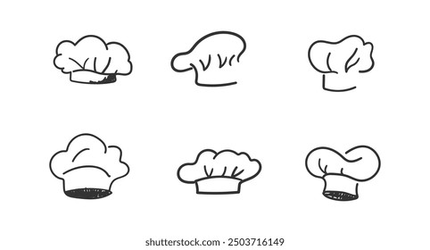 Chef Hat Icon Set, Chef symbol vector, Hat Chef collection in white background