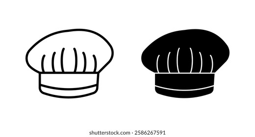 Chef hat  Icon set. Symbol isolated white background. vector illustration. color editable.